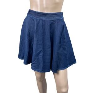New Citizens of Humanity Dark Wash Denim Faux Wrap A-Line Mini Skirt Size 28